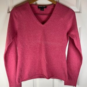 Kirkland Signature Gorgeous VNeck 100% Cashmere Sweater Size Small Pink